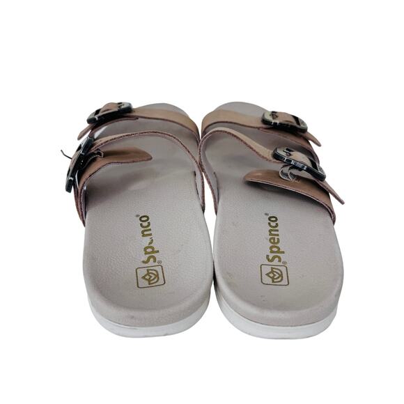 Spenco Crista Slide Sandals Orthotic Buckle Strap‎ Leather Tan Womens Size 10 D - Picture 4 of 7